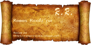 Remes Roxána névjegykártya